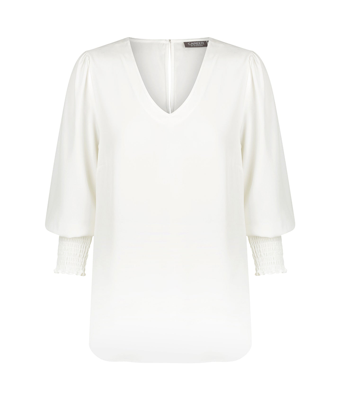 Kildare-CLEO V NECK SHIRRED CUFF TOP-1803WZ